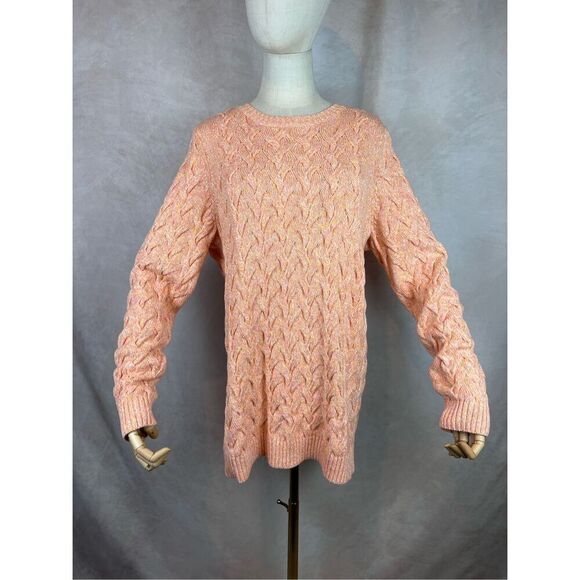 Lands End 100% Cotton Cable Knit Women’s Sweater Size Large - Picture 1 of 7